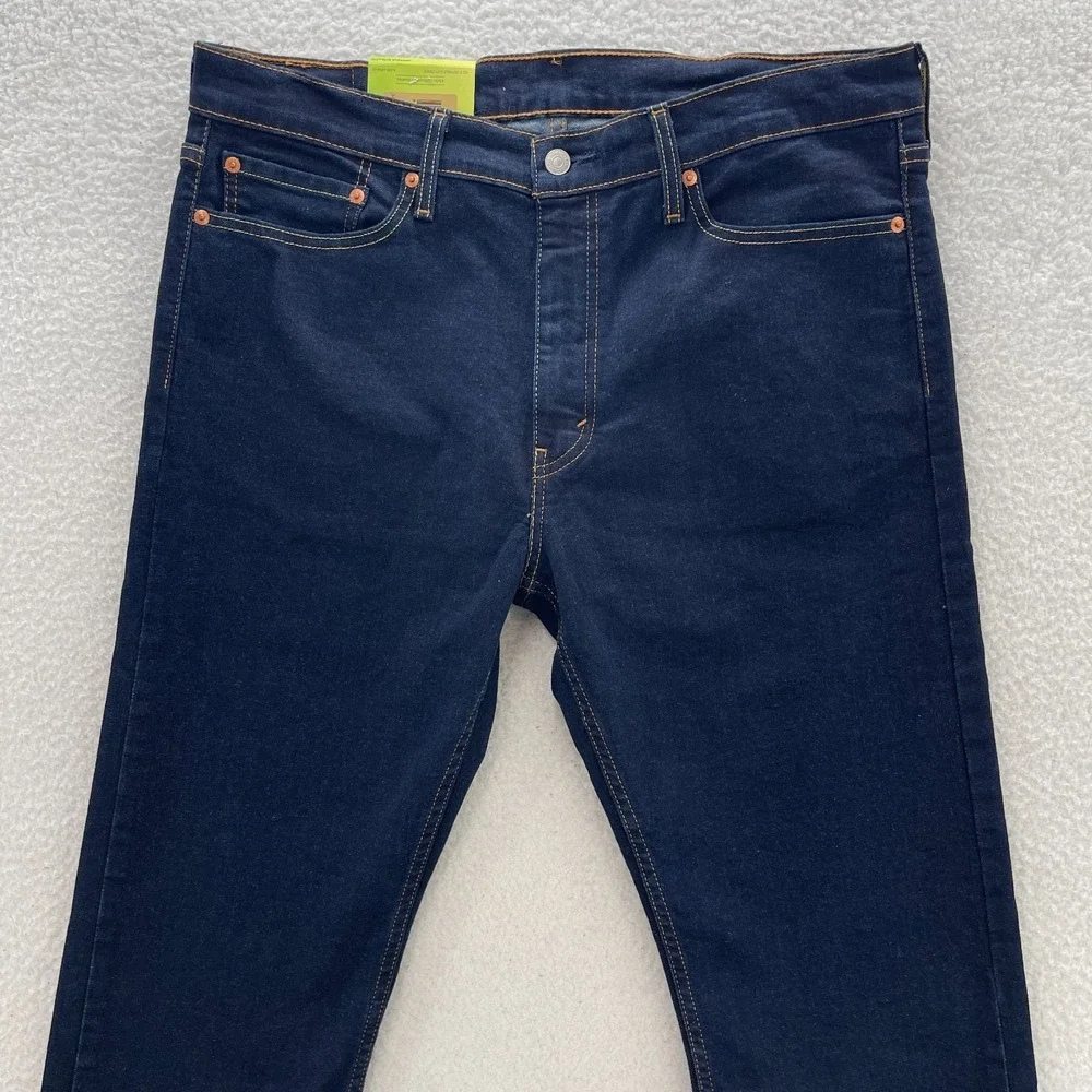 Levis 513 Jeans Mens 36x32 Blue Slim Straight Dark Wash Indigo Preppy Grunge